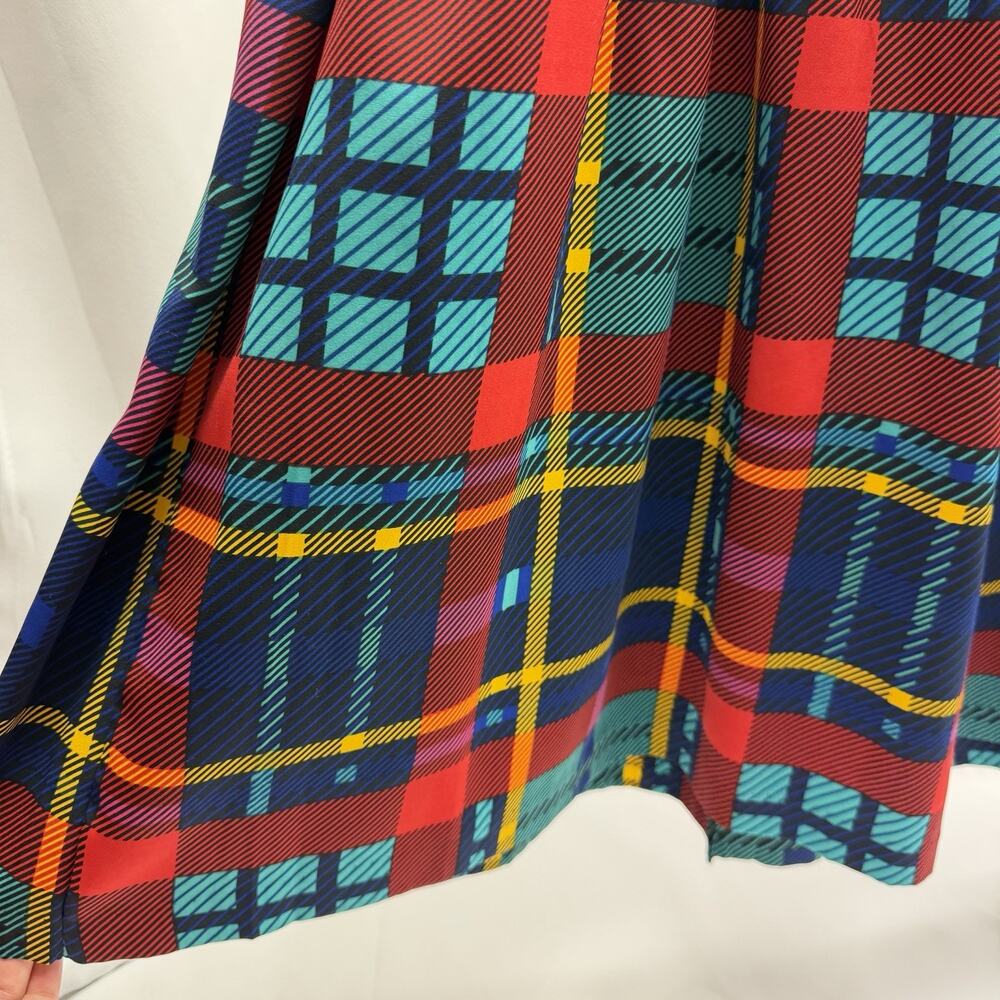 Vintage Kathryn Deene Plaid Midi Skirt Size 18/20 Colorful Pleated USA Style - Picture 3 of 9